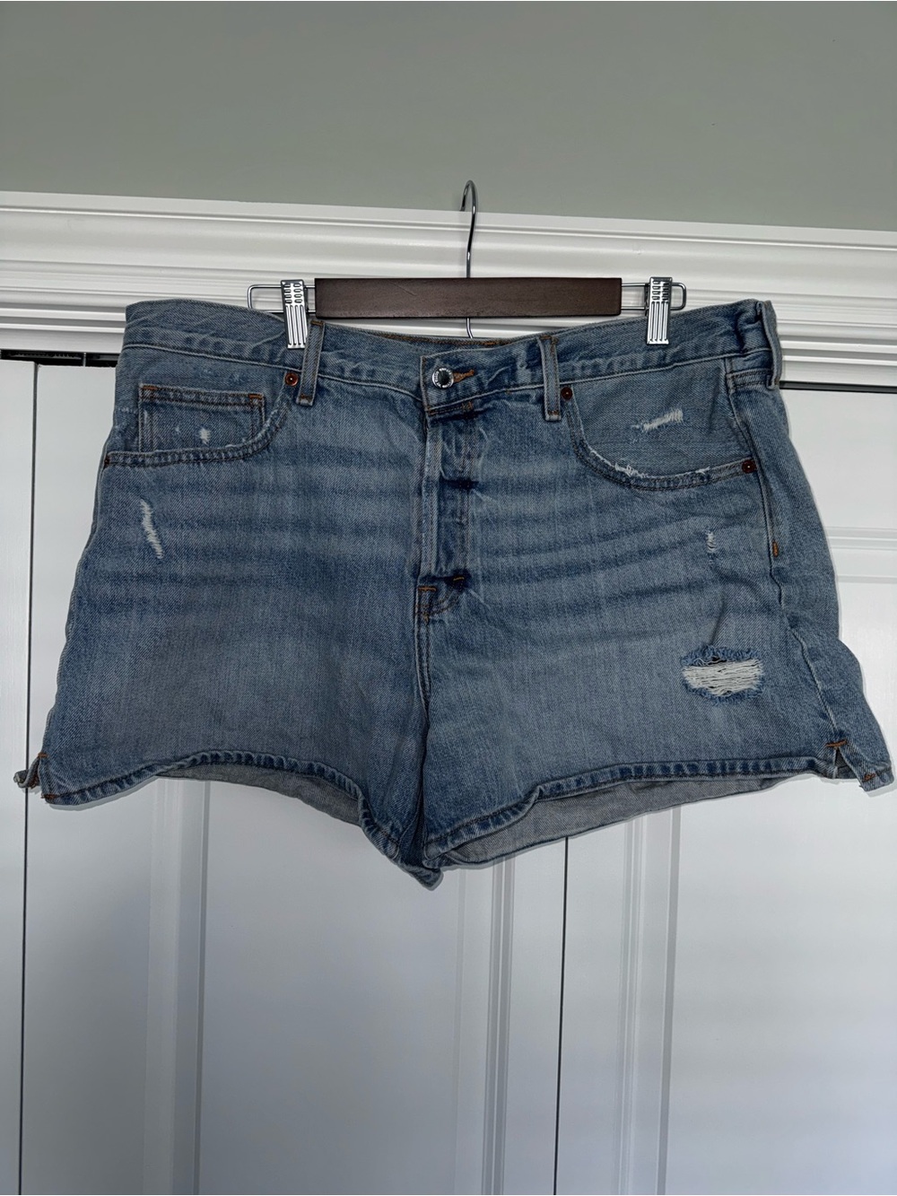 Distressed Jean shorts